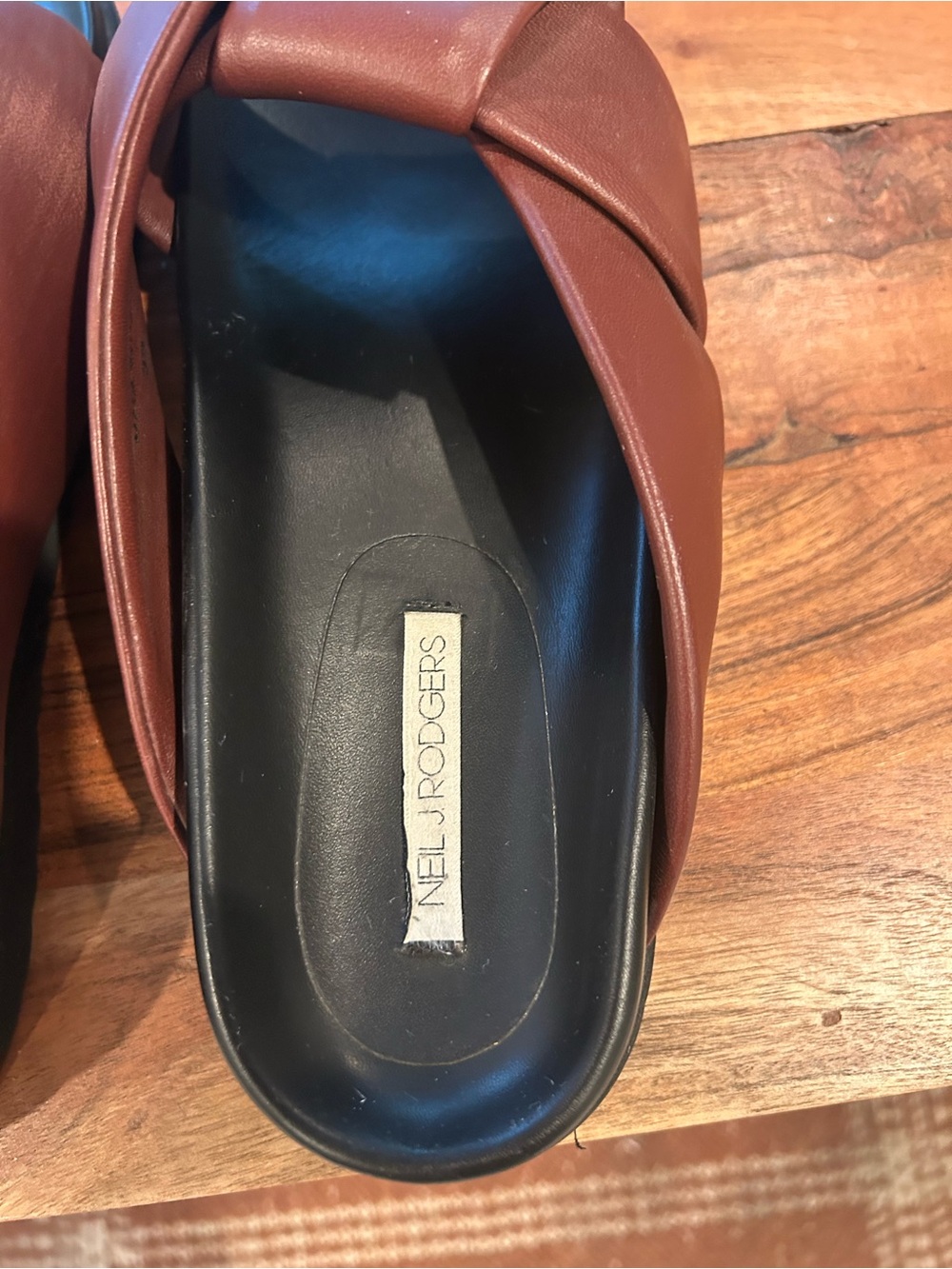 Neil J Rodgers OBI SLIDE Italian Leather Brown Crossover Slide Mules - Picture 13 of 16
